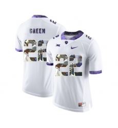 TCU Horned Frogs 22 Aaron Green White With Portrait Print College Football Limited Jersey