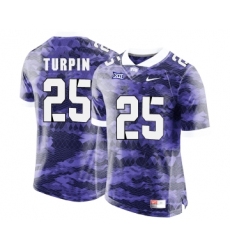 TCU Horned Frogs 30 Denzel Johnson Purple With Portrait Print College Football Limited Jersey