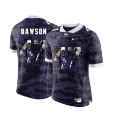 TCU Horned Frogs 47 P.J. Dawson Purple With Portrait Print College Football Limited Jersey