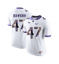 TCU Horned Frogs 47 P.J. Dawson White With Portrait Print College Football Limited Jersey