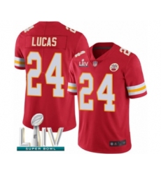 Men's Kansas City Chiefs #24 Jordan Lucas Red Team Color Vapor Untouchable Limited Player Super Bowl LIV Bound Football Jersey