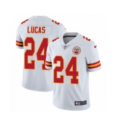 Men's Nike Kansas City Chiefs #24 Jordan Lucas White Vapor Untouchable Limited Player NFL Jersey