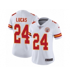 Women's Nike Kansas City Chiefs #24 Jordan Lucas White Vapor Untouchable Limited Player NFL Jersey