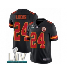 Youth Kansas City Chiefs #24 Jordan Lucas Limited Black Rush Vapor Untouchable Super Bowl LIV Bound Football Jersey