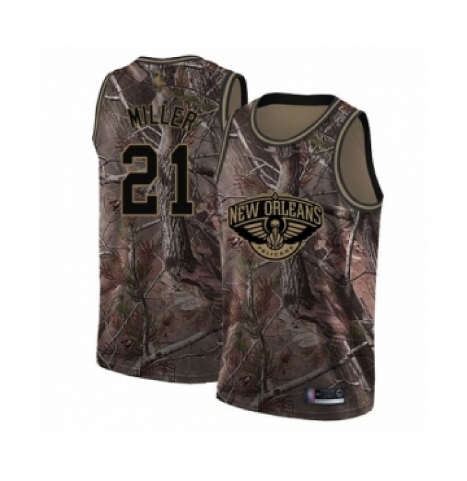 Men's New Orleans Pelicans #21 Darius Miller Swingman Camo Realtree Collection Basketball Jersey