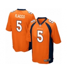 Men's Denver Broncos #5 Joe Flacco Game Orange Team Color Football Jersey