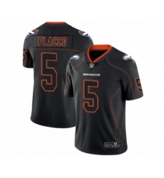 Men's Denver Broncos #5 Joe Flacco Limited Lights Out Black Rush Football Jersey