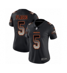 Women's Denver Broncos #5 Joe Flacco Black Smoke Fashion Limited Football Jersey