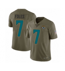 Men's Jacksonville Jaguars #7 Nick Foles Limited Olive 2017 Salute to Service Football Jersey