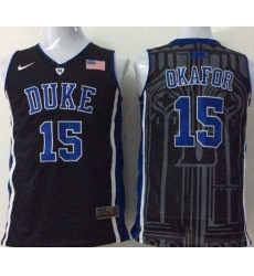 Blue Devils #15 Jahlil Okafor Black Basketball Stitched NCAA Jersey