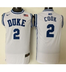 Blue Devils #2 Quinn Cook White Basketball Stitched NCAA Jersey