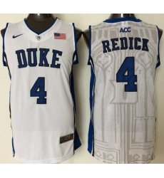 Blue Devils #4 J.J. Redick White Basketball Stitched NCAA Jersey