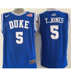 Blue Devils #5 Tyus Jones Blue Basketball New Stitched NCAA Jersey