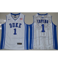 Duke Blue Devils #1 Kyrie Irving White Basketball Elite V Neck Stitched NCAA Jersey