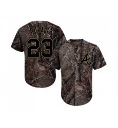 Men's Atlanta Braves #23 Adam Duvall Authentic Camo Realtree Collection Flex Base Baseball Jersey