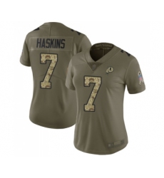 Women's Washington Redskins #7 Dwayne Haskins Limited Olive Camo 2017 Salute to Service Football Jersey