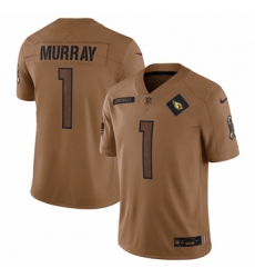 Men's Arizona Cardinals #1 Kyler Murray Nike Brown 2023 Salute To Service Limited Jersey