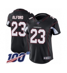 Women's Arizona Cardinals #23 Robert Alford Black Alternate Vapor Untouchable Limited Player 100th Season Football Jersey