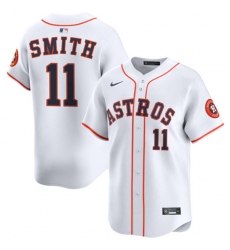 Men's Houston Astros #11 Cam Smith White 2025 Home Limited Stitched Baseball Jersey