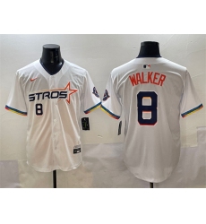 Men's Houston Astros #8 Christian Walker White 2025 City Connect Limited Stitched Baseball Jersey