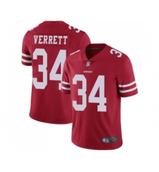 Men's San Francisco 49ers #34 Jason Verrett Red Team Color Vapor Untouchable Limited Player Football Jersey