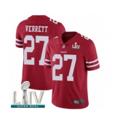 Youth San Francisco 49ers #27 Jason Verrett Red Team Color Vapor Untouchable Limited Player Super Bowl LIV Bound Football Jersey