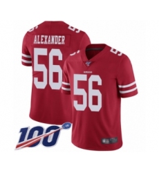 Men's San Francisco 49ers #56 Kwon Alexander Red Team Color Vapor Untouchable Limited Player 100th Season Football Jersey