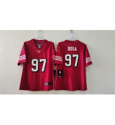 Women's San Francisco 49ers #97 Nick Bosa Red Alternate Vapor Football Stitched Jersey(Run Small)