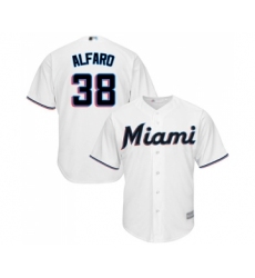 Youth Miami Marlins #38 Jorge Alfaro Replica White Home Cool Base Baseball Jersey