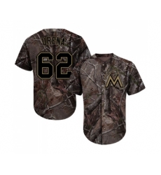 Men's Miami Marlins #62 Jose Urena Authentic Camo Realtree Collection Flex Base Baseball Jersey