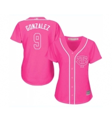 Women's Minnesota Twins #9 Marwin Gonzalez Replica Pink Fashion Cool Base Baseball Jersey