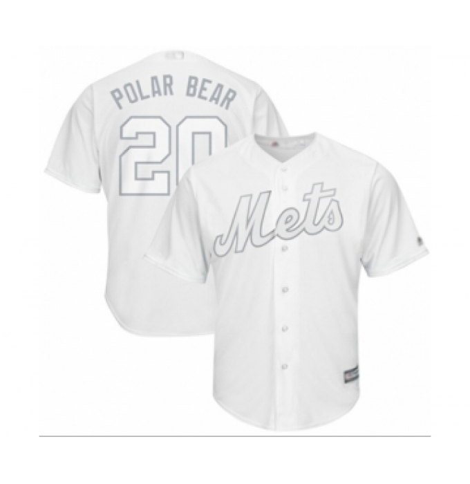 Men's New York Mets #20 Pete Alonso  Polar Bear Authentic White 2019 Players Weekend Baseball Jersey