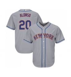 Youth New York Mets #20 Pete Alonso Authentic Grey Road Cool Base Baseball Jersey