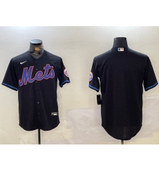 Men's New York Mets Team Big Logo Graphite 2024 City Connect Limited Stitched Baseball Jersey