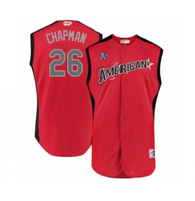 Men's Oakland Athletics #26 Matt Chapman Authentic Red American League 2019 Baseball All-Star Jersey