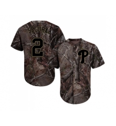 Men's Philadelphia Phillies #2 Jean Segura Authentic Camo Realtree Collection Flex Base Baseball Jersey