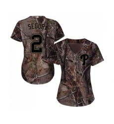 Women's Philadelphia Phillies #2 Jean Segura Authentic Camo Realtree Collection Flex Base Baseball Jersey