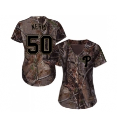 Women's Philadelphia Phillies #50 Hector Neris Authentic Camo Realtree Collection Flex Base Baseball Jersey