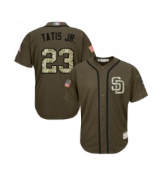 Men's San Diego Padres #23 Fernando Tatis Jr. Authentic Green Salute to Service Baseball Jersey