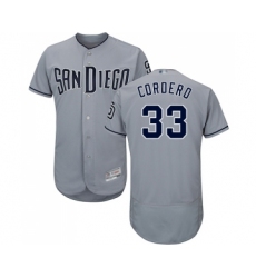 Men's San Diego Padres #33 Franchy Cordero Authentic Grey Road Cool Base Baseball Jersey