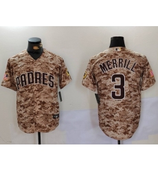 Men's San Diego Padres #3 Jackson Merrill Camo Cool Base Stitched Jersey