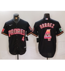 Men's San Diego Padres #4 Luis Arraez Black Mexico Cool Base Stitched Baseball Jersey