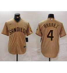 Men's San Diego Padres #4 Luis Arraez Tan Cool Base Stitched Baseball Jersey