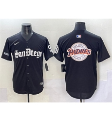Men's San Diego Padres Team Big Logo Black Gothic Edition Vapor Limited Stitched Baseball Jersey