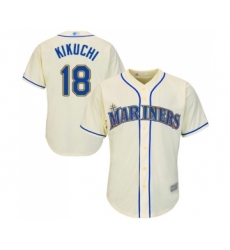 Youth Seattle Mariners #18 Yusei Kikuchi Replica Cream Alternate Cool Base Baseball Jersey