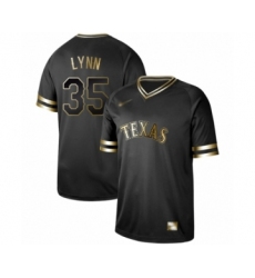 Men's Texas Rangers #35 Lance Lynn Authentic Black Gold Fashion Baseball Jersey