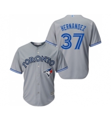 Men's Toronto Blue Jays #37 Teoscar Hernandez Replica Grey Road Baseball Jersey