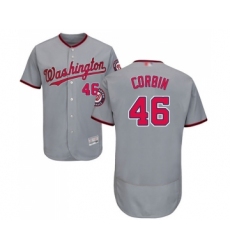 Men's Washington Nationals #46 Patrick Corbin Grey Road Flex Base Authentic Collection Baseball Jersey
