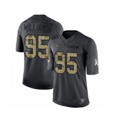 Men's New York Jets #95 Quinnen Williams Limited Black 2016 Salute to Service Football Jersey