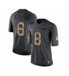 Men's New England Patriots #8 Jarrett Stidham Limited Black 2016 Salute to Service Football Jersey